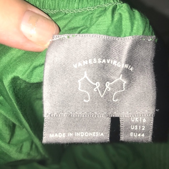 Anthro Skirt Vanessa Virginia Batik Green Size 12 - Picture 6 of 6